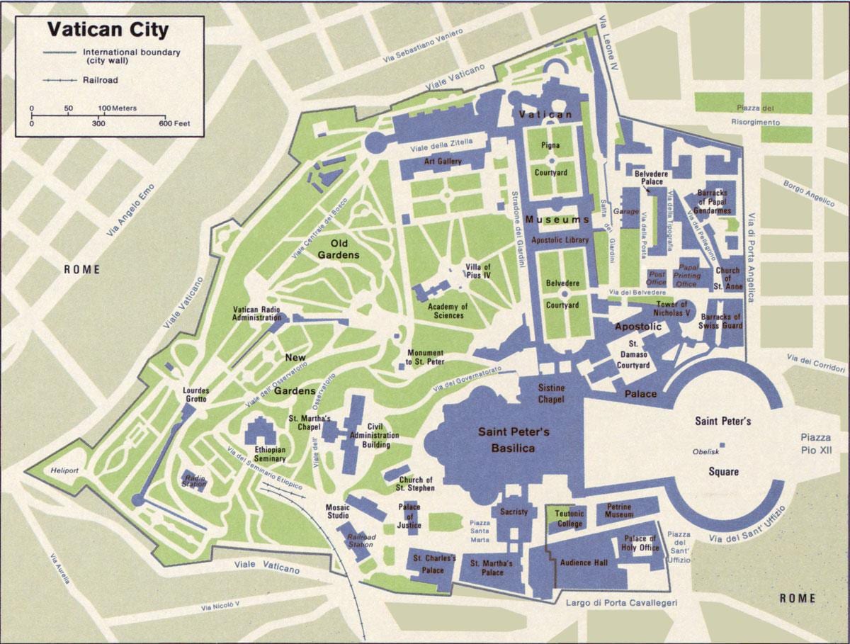 mapa Vatikánu a okolí