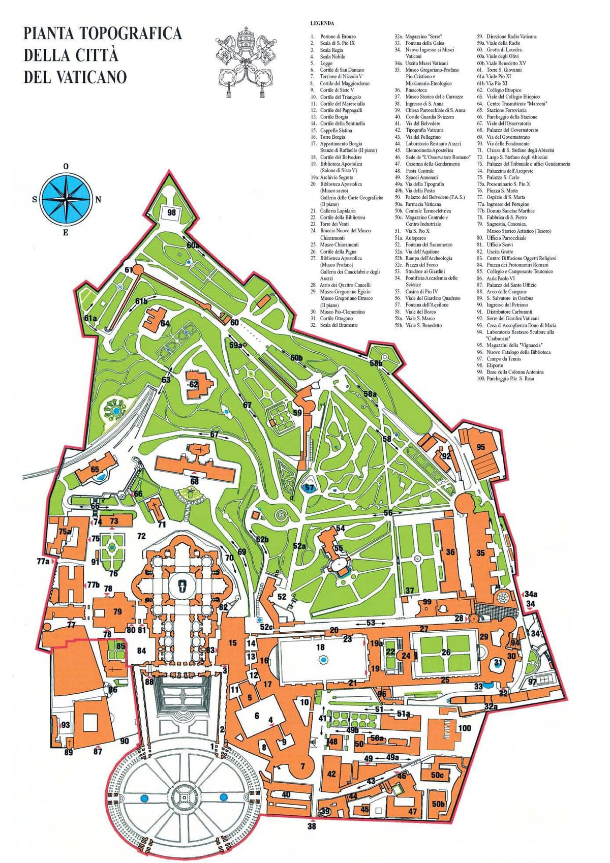 Vatikán turistická mapa