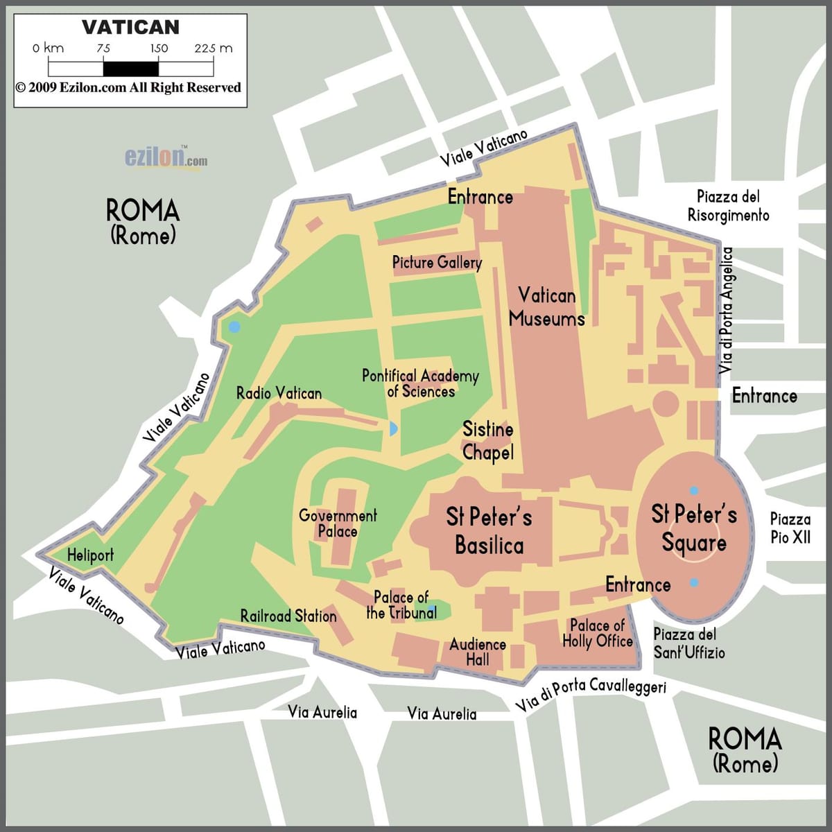 Mapa Vatikánu vchod 
