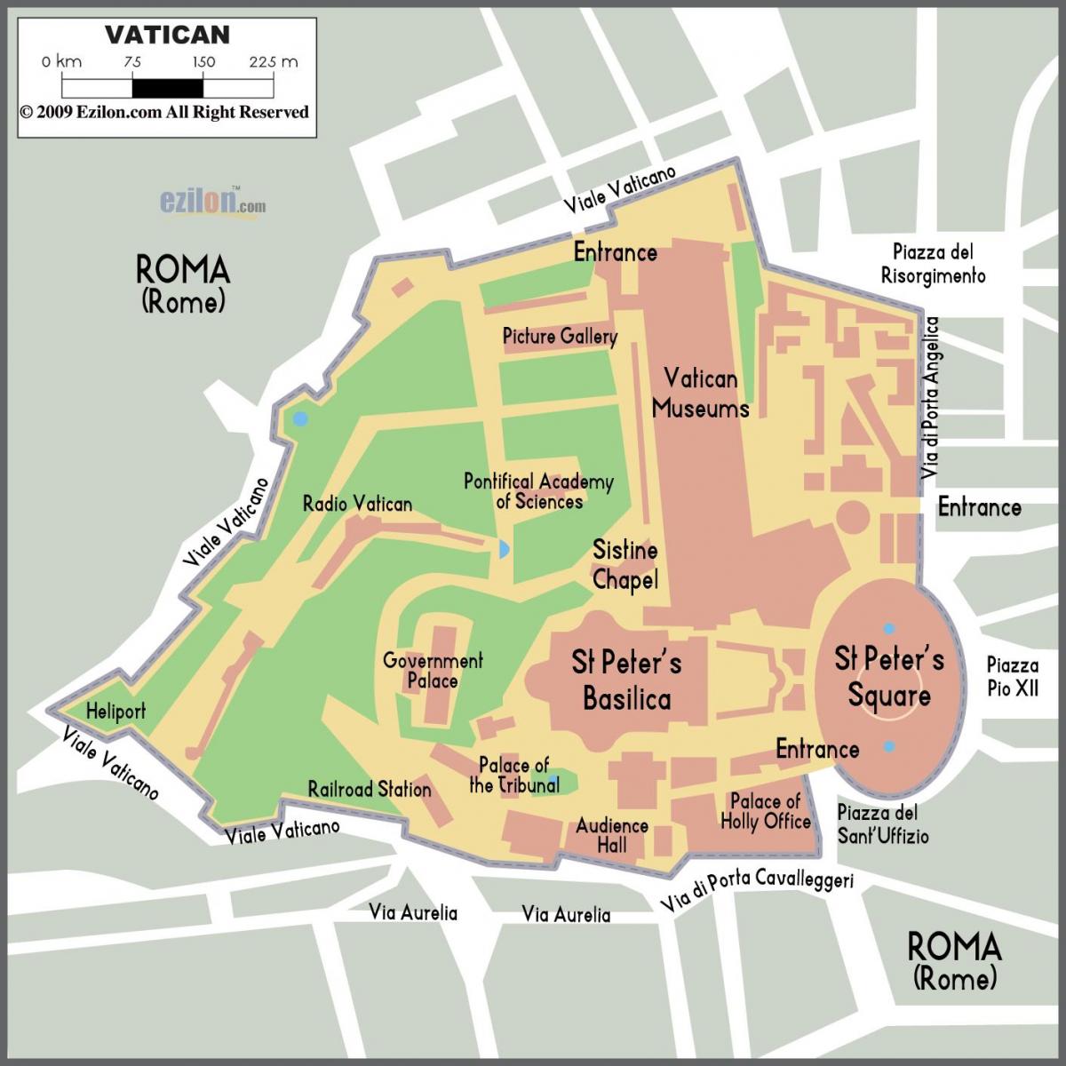 Mapa Vatikánu vchod 
