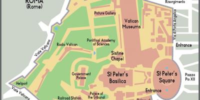 Mapa Vatikánu vchod 