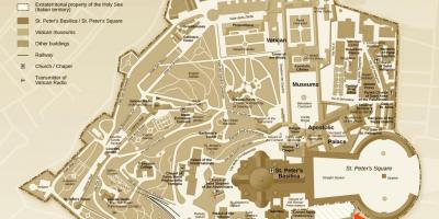 Mapa vykopávky kanceláře Vatikánu